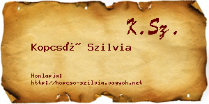 Kopcsó Szilvia névjegykártya
