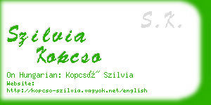 szilvia kopcso business card